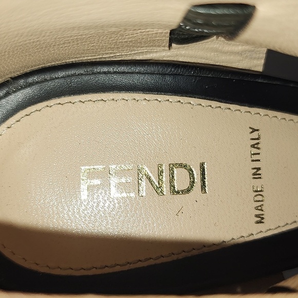 Fendi Zucca FF Logo OLIVE GREEN/BLACK Lambskin Leather Platform Bootie Sz EU 39 - Picture 8 of 12